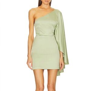 REVOLVE Light Green Satin Dress